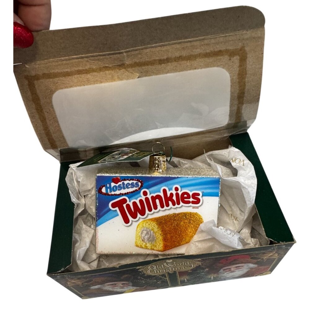 Old World Christmas Hostess Twinkies Box Ornament 2024 Tag Box 3 1/4" - Picture 5 of 5